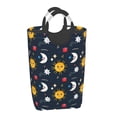 thumbnail image 6 of DouZhe 50L Rectangular Laundry Basket, Cartoon Cute Sun Star Moon Prints Waterproof Foldable Laundry Hamper with Aluminum Handles, 6 of 6