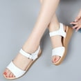 thumbnail image 3 of Womens Sandals Summer Leather Wedge Fashion Velcro Beach Comfy Walking Open Toe Sandals for Women, 3 of 6