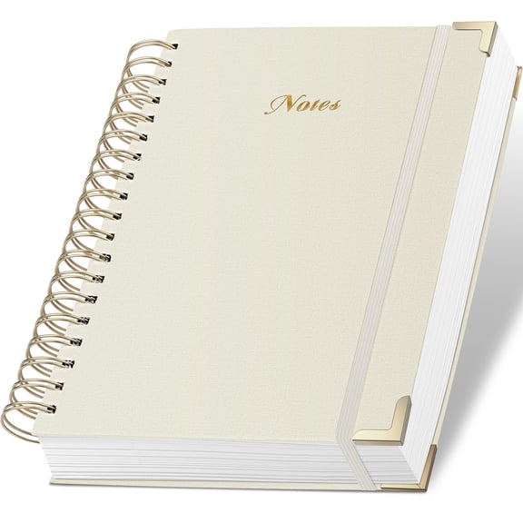 Spiral Notebook Journal, 328 Pages Linen Hardcover College Ruled Notebook, Lined Thick Journals for Women Men, B5 Thick Spiral Journal for Writing, 100GSM Paper, Cute Notebooks for Work School