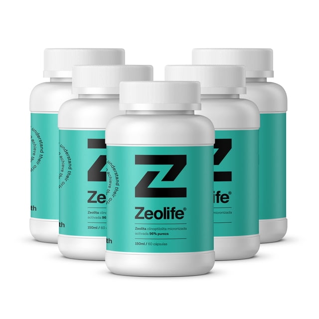ZEOLIFE ANCIENT HEALTH ZEOLITA CLINOPTILOLITA 96% PUREZA 5 FRASCOS
