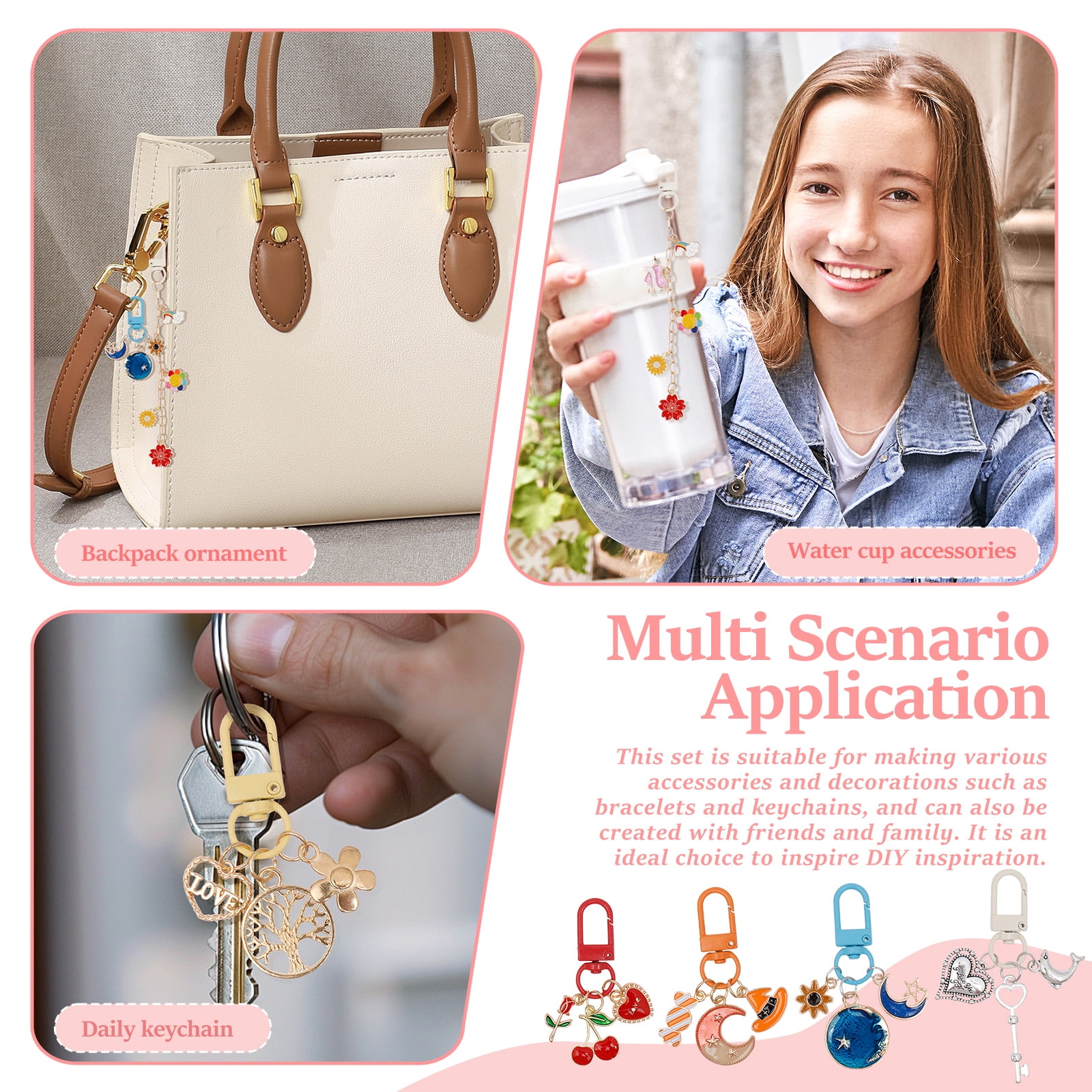 Threns Unique Keychain Making Kit Versatile Effortless Assembly DIY Bag Charm Kit for Beginners and Advanced Crafters