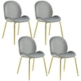 thumbnail image 1 of Gymax Velvet Dining Chair Accent, Grey (Set of 4), 1 of 10