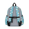 thumbnail image 3 of Unicorn and Flower Blue Pattern Cute School Backpack with Padded Back and Adjustable Shoulder Straps 13.4"x11"x4.7", 3 of 5