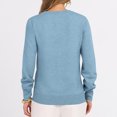 thumbnail image 7 of Garbnen Sweater for Women Knitted Basic V Neck Women's Long Sleeve Tops Lightweight Soft Fall Winter Warm Fashion Tunic Tops for Women Blue M, 7 of 7
