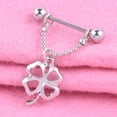 thumbnail image 2 of Pendentif Géométrique à Quatre Feuilles Trèfle Anneau Perle Chaîne Piercing Corps Bijoux, 2 of 9