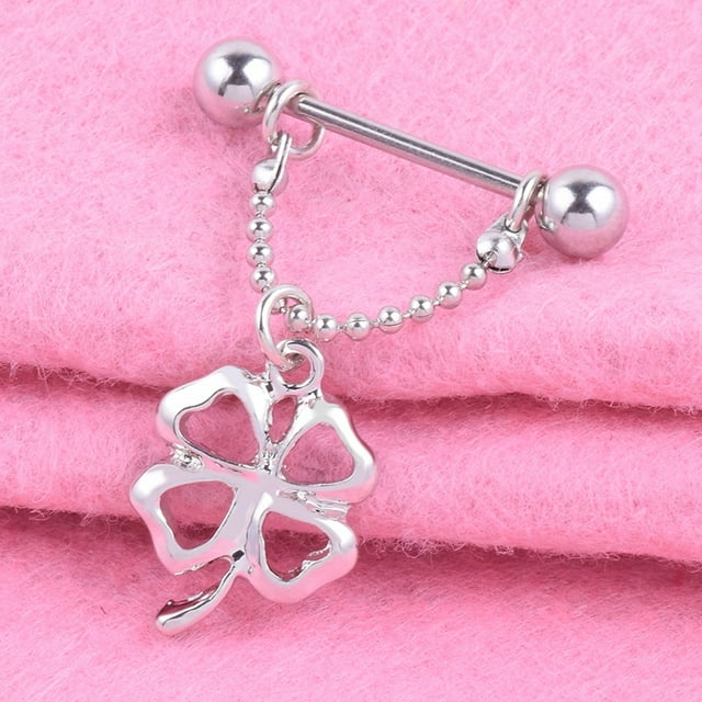 Nipple Ring,Geometrical Four leaf Clover Nipple Piercing Body Piercing Ring Masterfully Created
