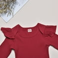 thumbnail image 4 of WUANDIXFA Infant Jumpsuit Long Sleeve Long Sleeve Bodysuits One Piece Organic Cotton for Infant Baby Boys Girls Unisex Wine,6-12 Months, 4 of 4