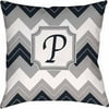 Thumbprintz Chevron Monogram Decorative Pillow, Blue