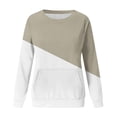 thumbnail image 5 of Antinious Womens Long Sleeve Crew Neck Sweatshirt Casual Pocketed Workout Tops,Sweatshirt for Women,Going Out Tops for Women,Khaki,M, 5 of 5