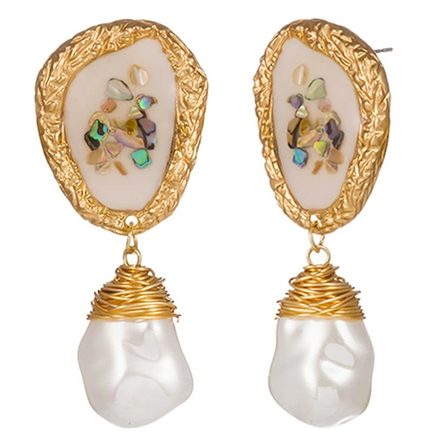 Womens Stud Earrings Irregular Fake Pearl Dangle Earrings Jewelry Earrings