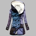 thumbnail image 1 of LOVZFMLL Jackets for Women Velvet Double Breasted Hooded Solid Color European And Mid Length Women's Solid Color Temperament Commuting Jacket, 1 of 3