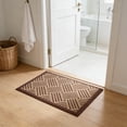 thumbnail image 1 of Bathroom Carpet Floor Mat Non-Slip Absorbent Entrance Mat for Bedroom, Gray Brown Polyester with Rubber Backing, Machine Washable 60x40 cm, 1 of 6