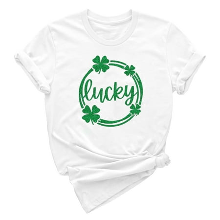 

MPWEGNP Womens St Patricks Day Printed Short Sleeve O Neck T Shirt Top Maternity Long Shorts Maternity Blouse Long Sleeve