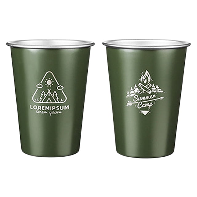 Juego de 2 vasos de pinta de acero inoxidable, jarra de cerveza apilable de una sola pared para fiestas y campamentos