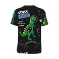 thumbnail image 3 of Rocae Space Dino Cartoon Black for Breathable Men's Baseball T-Shirt Fashionable Casual Baseball Jersey, Moisture-wicking Sportswear Large, 3 of 9