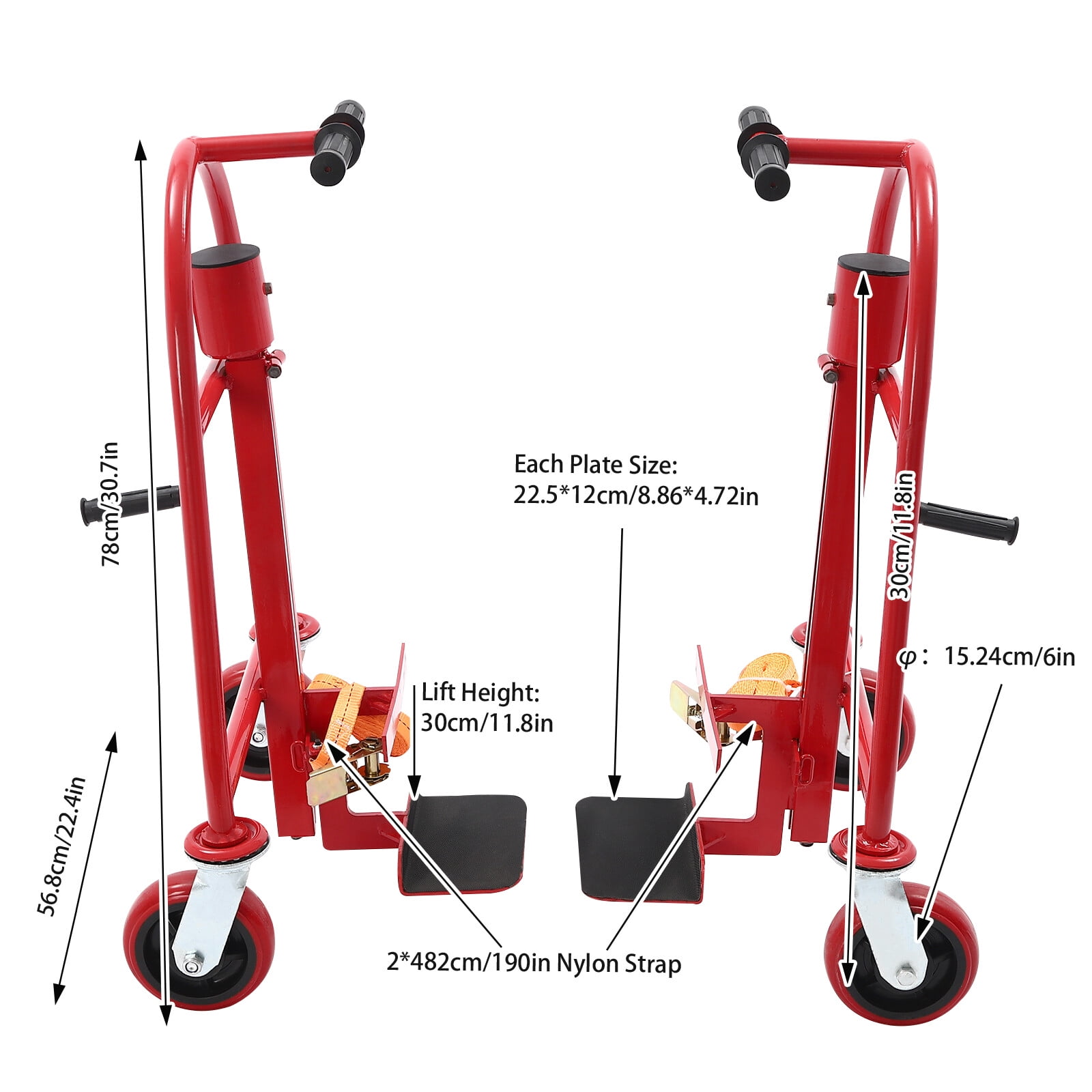 ToppiJoy 2Pcs Manual Furniture and Crate Mover with PU Swivel Casters, Safe and Easy Lifting Hold up to 1300lbs, Machinery Mover Handling Tools, for Moving, Offices, Furnitures Stores