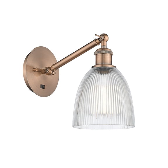 317-1W-AC-G382-LED-Innovations Lighting-Belfast - 1 Light Wall Sconce In Industrial Style-11.38 Inches Tall and 6 Inches Wide Antique Copper Clear