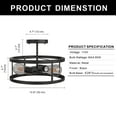 thumbnail image 2 of LOHASLED 13 in. 2-Light Matte Black Pendant Light, Drum Flush Mount Light, 2 of 5