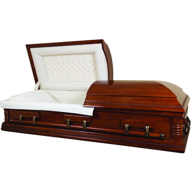 Overnight Caskets, Funeral Casket, Lincoln Poplar Mahogany Finish