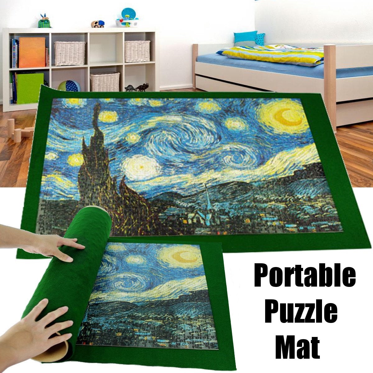 Puzzle Mat Roll Up Puzzle Pad Blanket Storage Felt Mat Set Puzzles