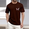 thumbnail image 4 of NAMTYQX T Shirts for Man Short Sleeve Lightweight Plus Size Cosy Pattern Crew Neck Soft Lounges Casual Loose Fit Mens T-Shirts Wine Size 5XL, 4 of 5