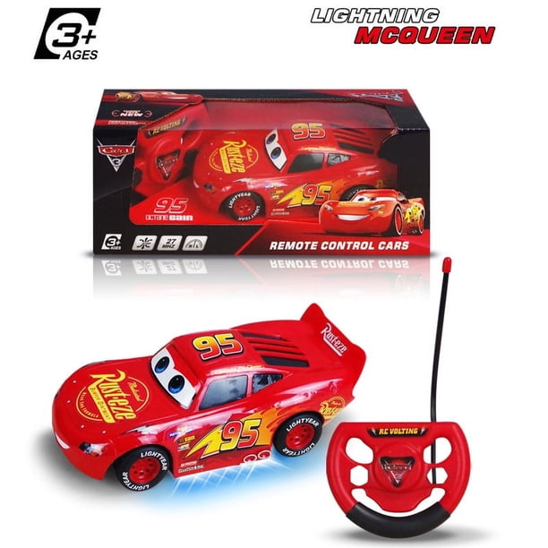 4 coches de juguete eléctricos de control remoto de cuatro canales de Disney Pixar Cars 3 Rayo McQueen, regalo para niños.
