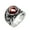 Red, variant on Unisex Stainless Steel Vintage Unique Hollow Flower Pattern Carved Snake Wrap Black Oval Gemstone Inlay Biker Ring Statement Silver Size 9