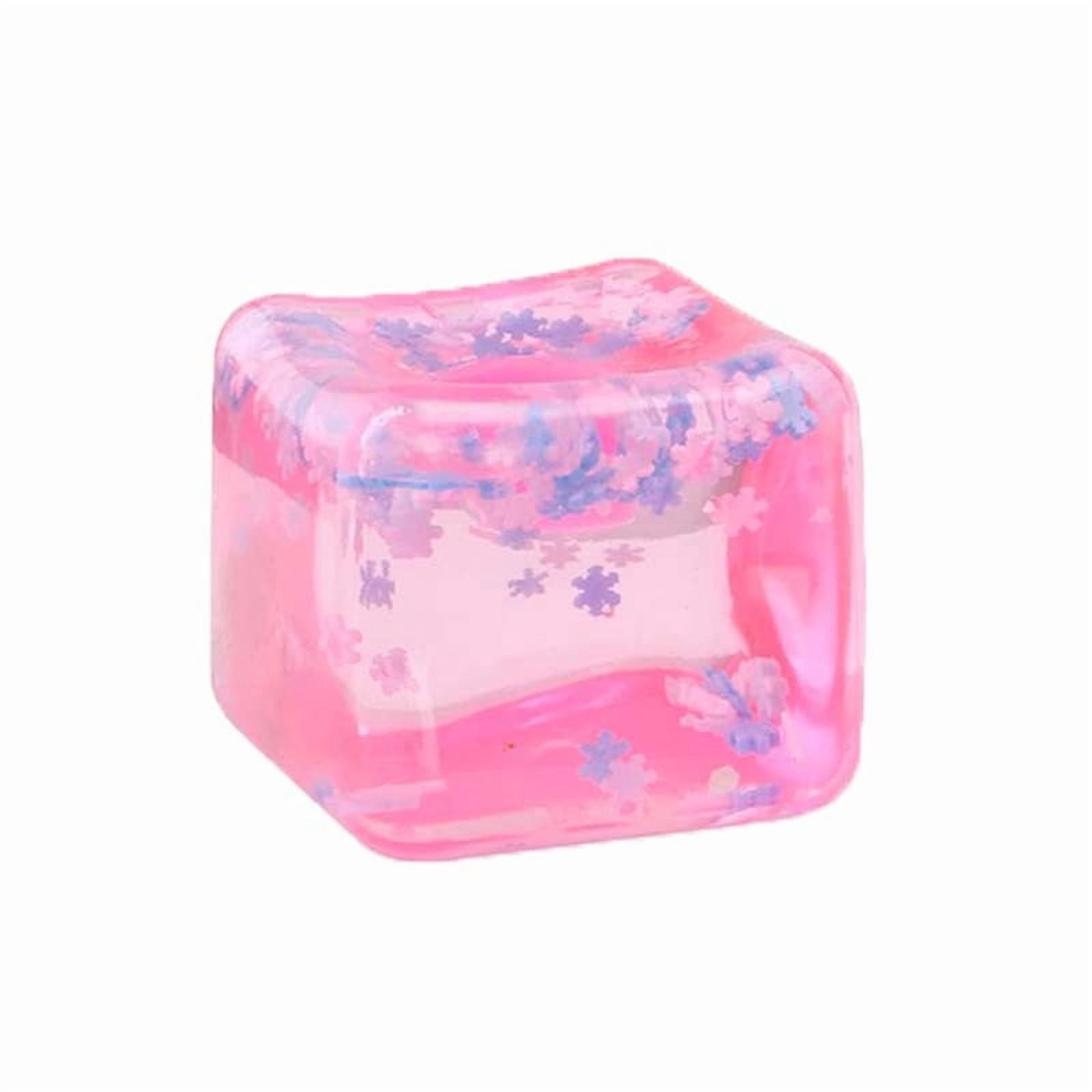 Yannianjz 3Pcs Ice FidgetToy, Squeezable Stress Relief Cube, Sensory Fidget Blocks for Anxiety Relief, Classroom Prizes, Gifts forKidsTeens Adults