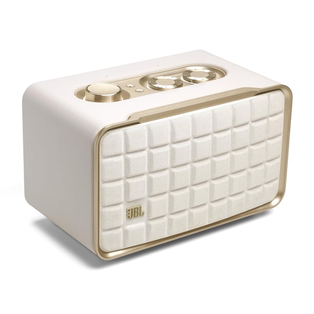 Altavoz doméstico inteligente JBL Authentics 200 de estilo retro blanco/dorado