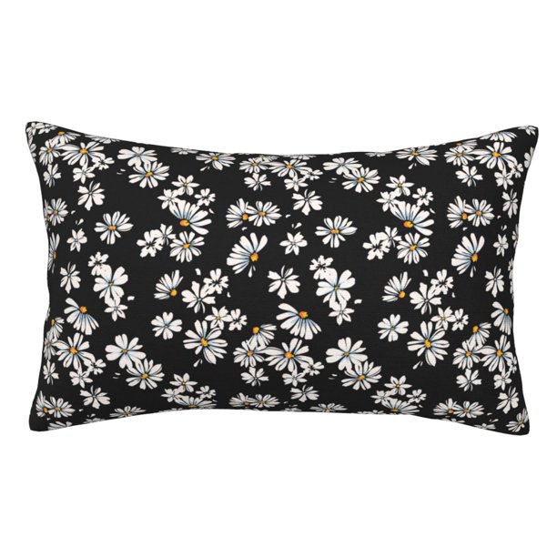 Fotbe Daisies Flowers Funda de Almohada Decorativa Estilo Occidental, Lujo en Algodón, Fundas para Almohadas King, Cojín Estampado para Decoración del Hogar-14"x20"