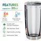 thumbnail image 5 of Taza Taza Tumbler Oasisdream de acero inoxidable de 600 ml con estampado de hojas, 5 of 6