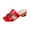 Red, variant on Abcnature Women Sandals Clearance 2023! Women's Heeled Sandals Backless Mules Slip On Block Heels New Thick Heel Snake Patterned Peep-toe Casual Sandals Summer Athletic Outdoor Beach Sandals