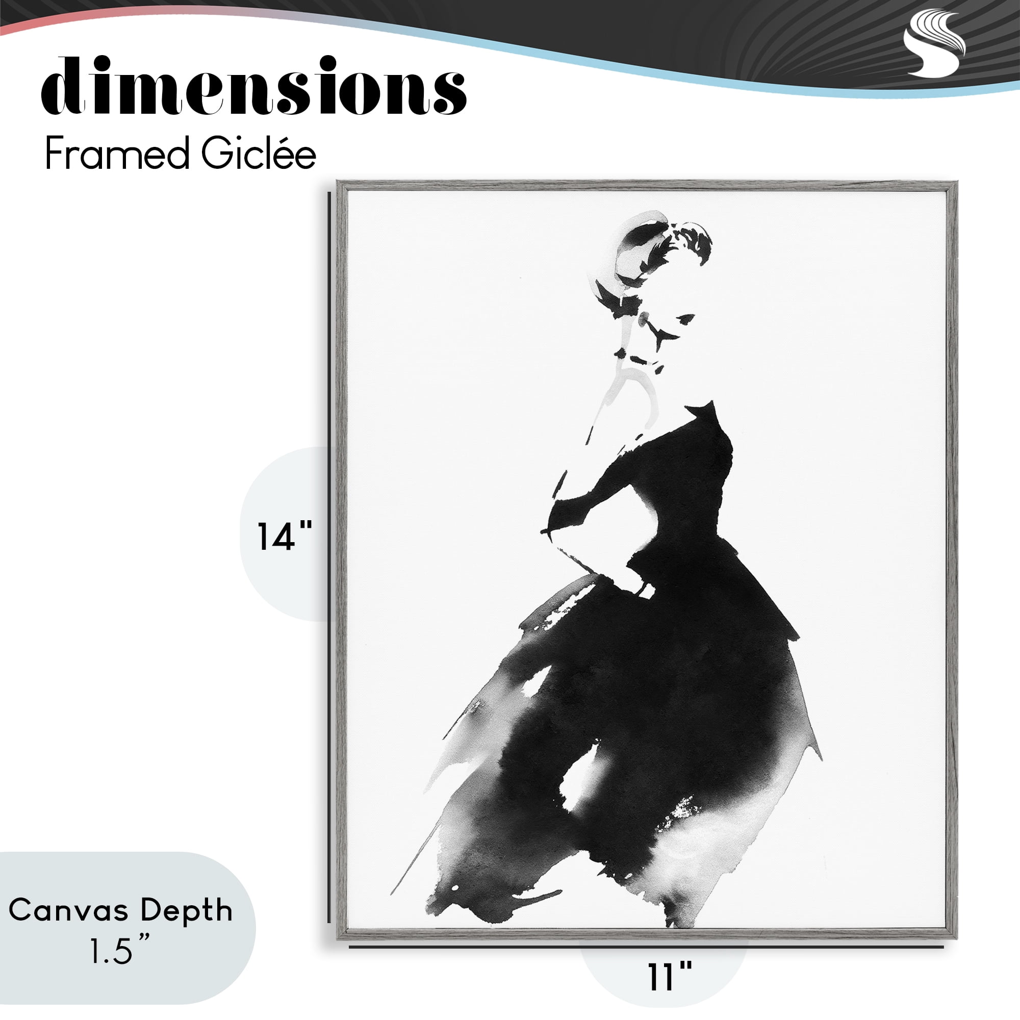 Stupell Industries Shadow Waltz Silhouette Gray Framed Giclee Art, design by Svetlana Aleynikova