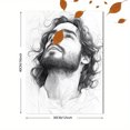 thumbnail image 3 of Qisvanset 12x16 Inch Minimalist Jesus Line Art Canvas Wall Art, Simple Religious Portrait Baptism Gift Home Decor, 3 of 8