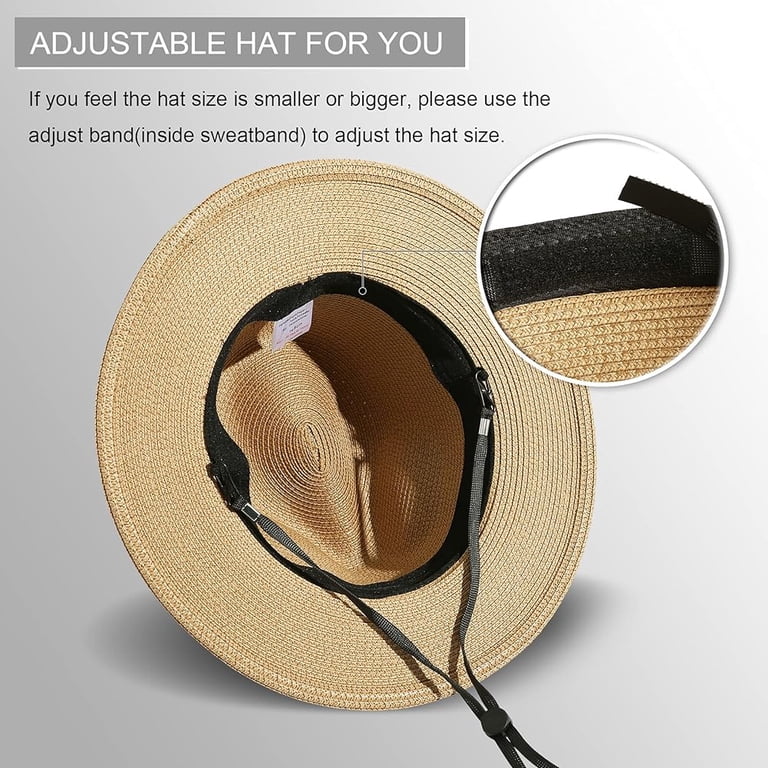 Summer Wide Brim Sun Hat UPF 50+ Panama Fedora Foldable Packable Beach Hat Sun Hats for Women Summer Wide Brim Sun UPF 50+ Panama  main image 4