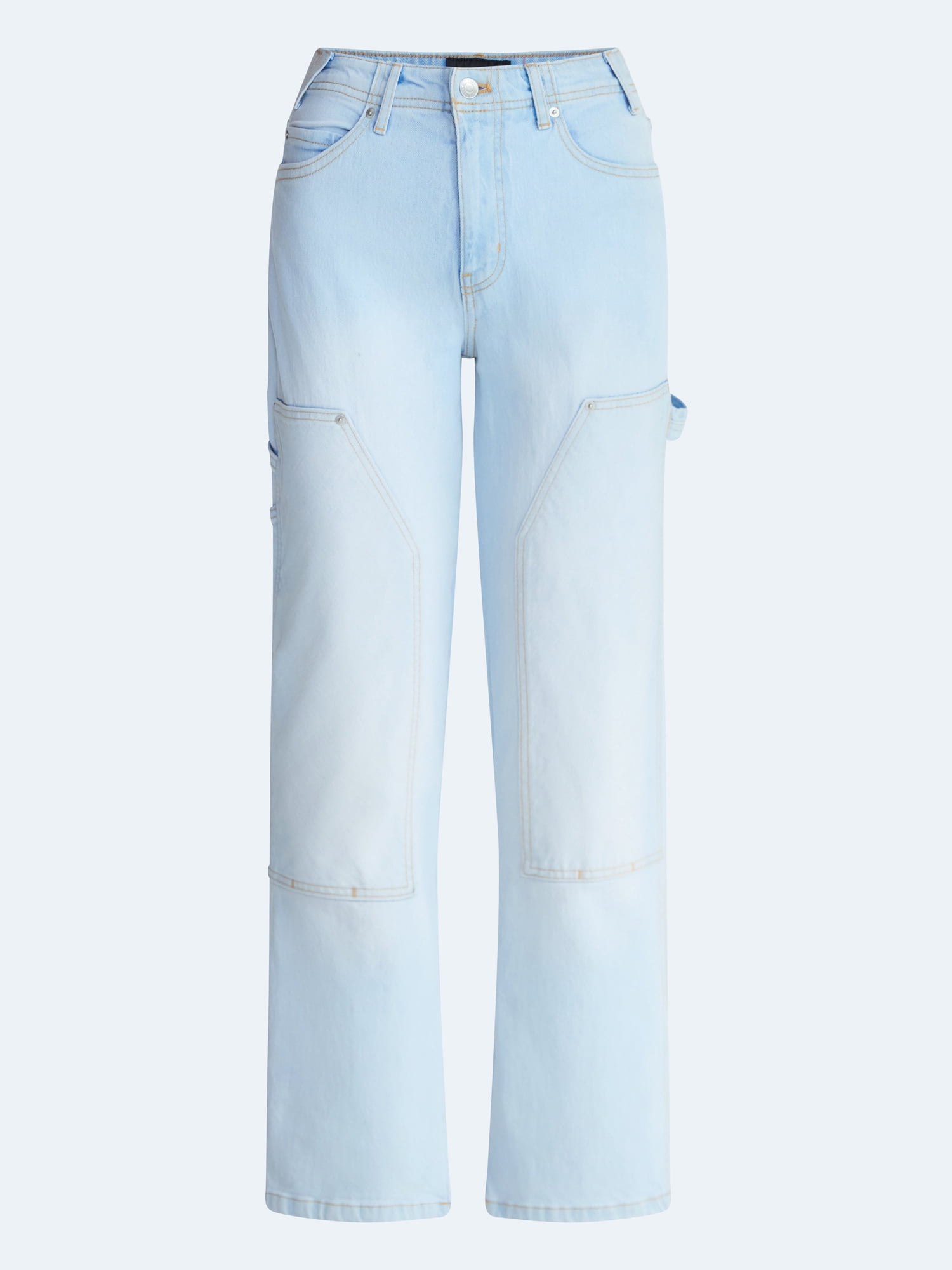 Free Assembly Women's and Women's Plus Mid Rise Relaxed Carpenter Jeans, Sizes 0-26W