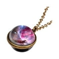 thumbnail image 1 of Collier Pendentif Planète Dôme en Verre Double Face Système Galaxie Phosphorescente, 1 of 2
