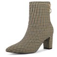thumbnail image 1 of Unique Bargains Women's Pointed Toe Zipper Block Heels Ankle Boots, 1 of 7