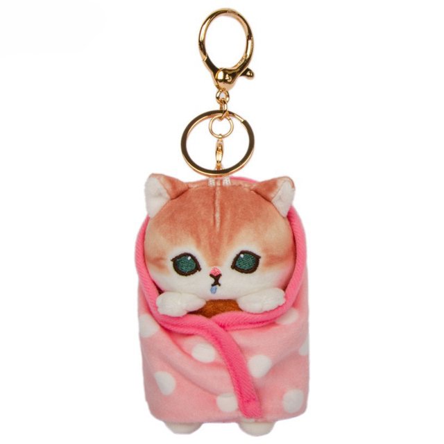 Genuine Mofusand Cat Blessing Shark Cat Wrapped Quilt Plush Pendant Girl Heart Gift Keychain Bag Pendant
