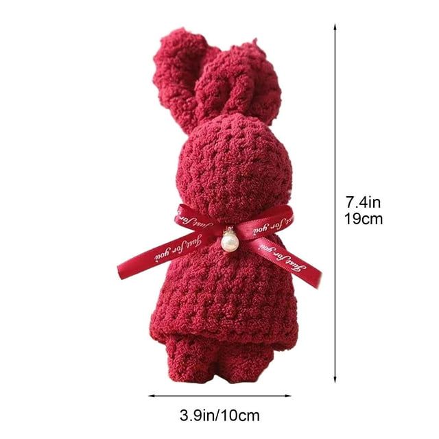 Serviette en Tricot Chaîne Ananas Cadeau de Retour avec Lapin