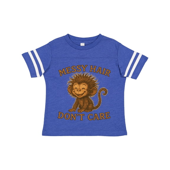 Inktastic Messy Hair Don't Care Monkey Graphic Cute Fun Boys or Girls Toddler T-Shirt