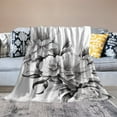 thumbnail image 4 of asddcavvf Black Flowers Blanket Flannel All Season Black Flowers Lightweight Living Room/Bedroom Warming Blanket 70x100cm/100x150cm Bohemian Blankets and Throws, 4 of 7