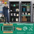 thumbnail image 3 of Fesbos Metal Storage Cabinets with Lock Door and Shelves, Steel Garage Tool Cabinets for Home,Office, Warehouse,Lockers(71"-Black Gray), 3 of 7
