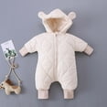 thumbnail image 2 of Odeerbi Baby Girls Boys Clothes Baby Rompers Autumn Winter Toddler Long-Sleeve Padded Hooded Romper Suit, 2 of 6