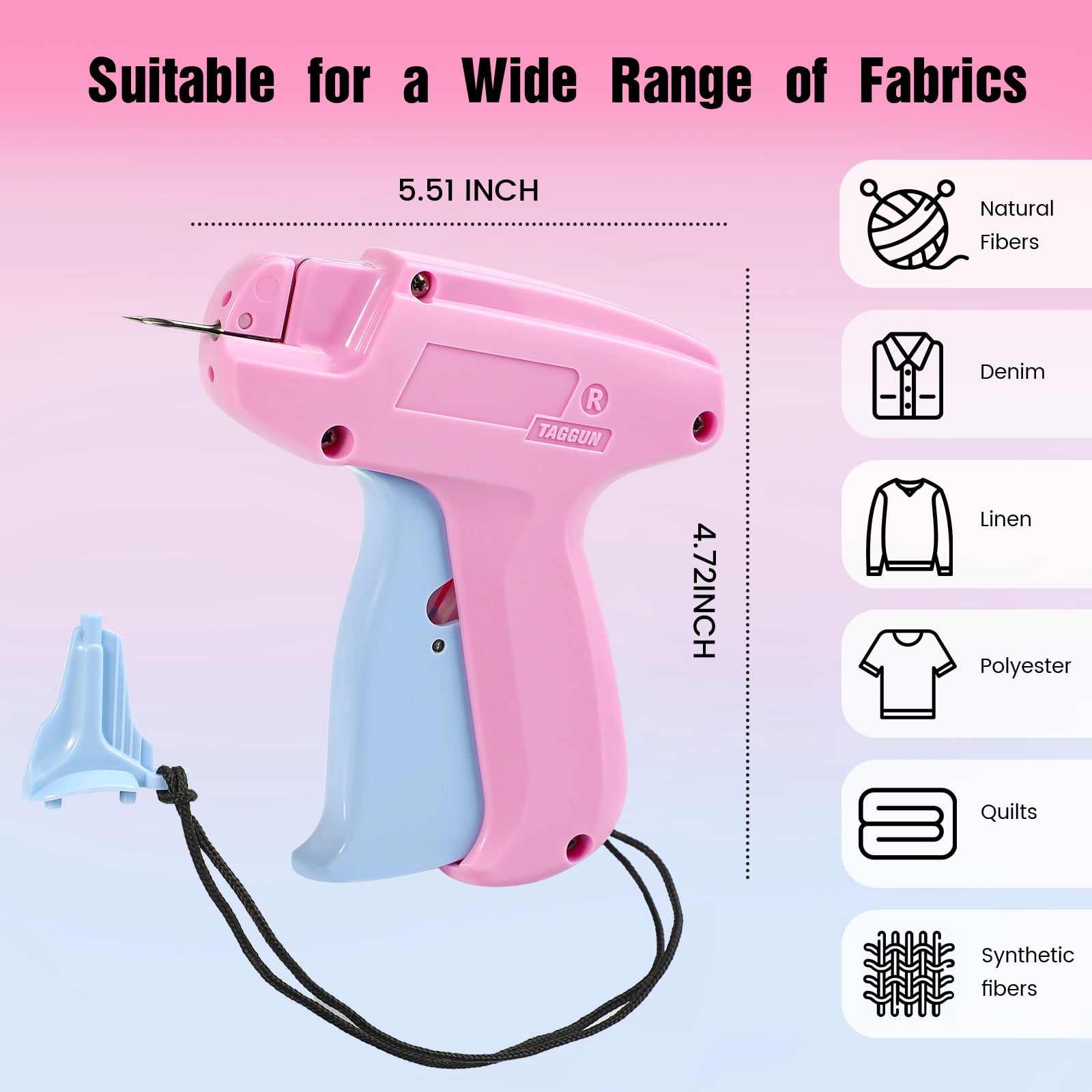 ROSYNEY Tagging Gun for Clothing, Retail Pricing Tag Gun Kit with 1000 Barbs Fasteners & 6 Needles