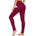 thumbnail image 5 of XuJwPNcy Leggings for Women High Waisted Butt Lifting Trousers Soft Yoga Pants Athletic Workout Running Clothes Activewear(Wine,Medium), 5 of 6