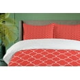 thumbnail image 4 of Ambesonne Oriental Duvet Cover Set, Royal Quatrefoil Motif, 2-Calking, Vermilion White, 4 of 7