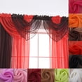 thumbnail image 2 of Huanledash Solid Color Sheer Window Curtain Head Swag Valance Home Living Room Decor, 2 of 8