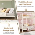 thumbnail image 4 of Ourlova Twin Over Twin Metal Bunk Bed with Ladder and Guardrails- Heavy Duty- 400 Lbs Capacity- No Box Spring Needed- Easy Assembly- Beige - Safe and Practical Design, 4 of 7