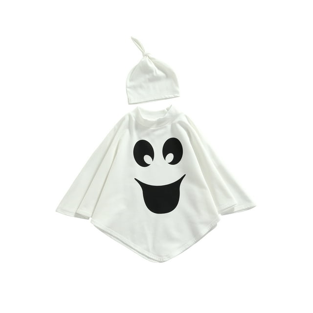Honganda Kids Suit Set, Halloween Cartoon Pattern Print Cloak+ Solid Color Hat for Boys Girls, 1-6 Years